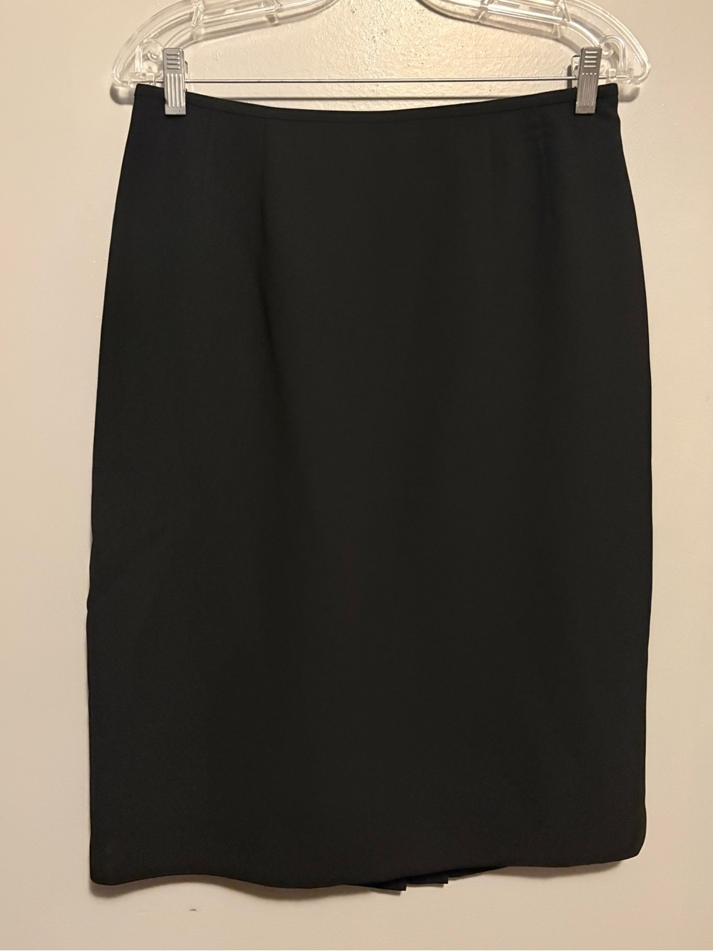 KASPER Classic Black Lined Back Zip Midi Skirt
